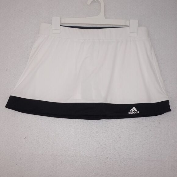 NEW Adidas Galaxy Skort Skirt Golf Tennis Climalite White Black Women's Medium - Picture 3 of 10